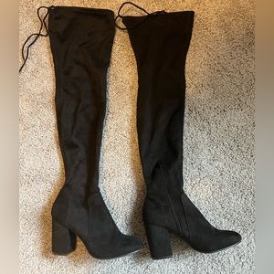 Over the knee suede boots.  Size 7.5